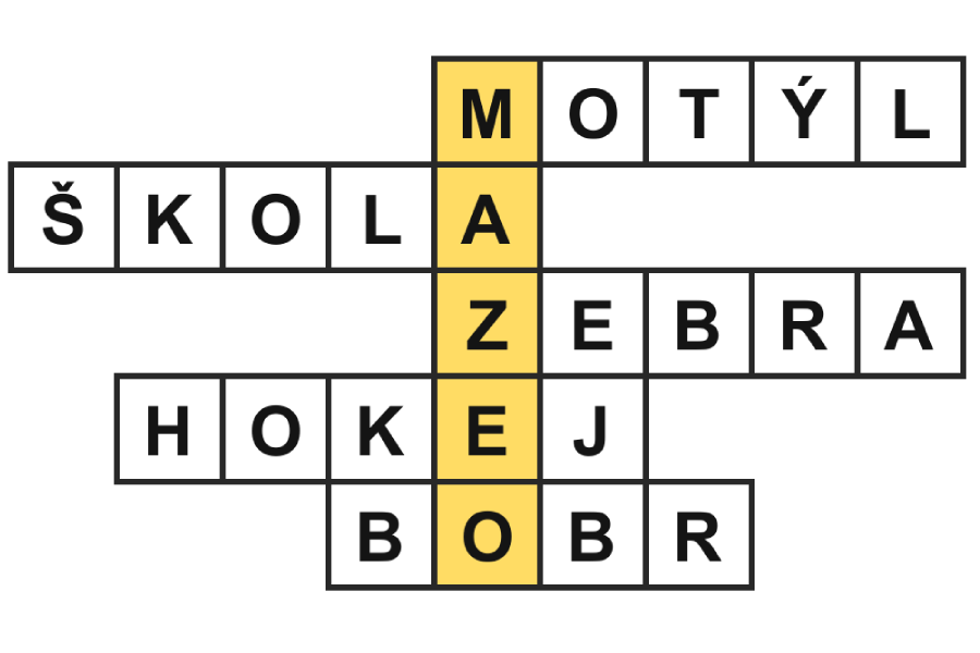 Ukázka křížovky s tajenkou